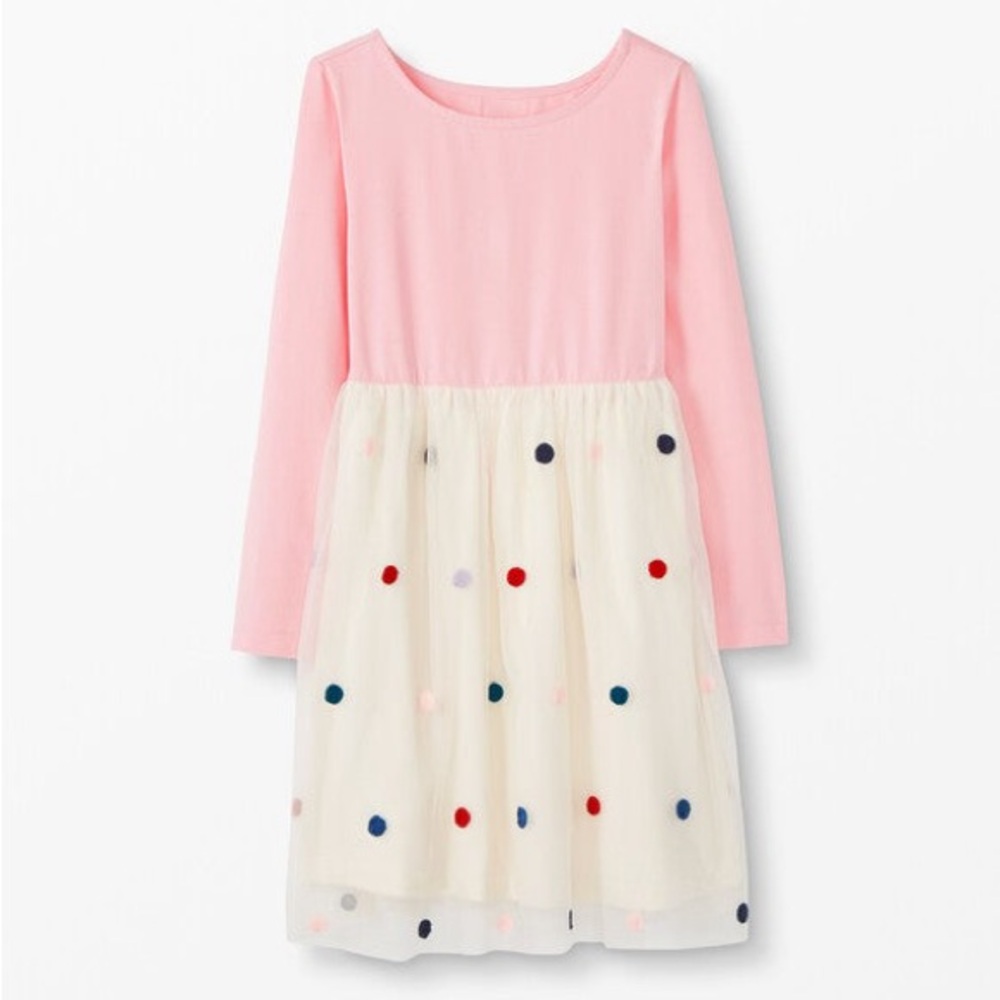 Hanna Andersson Pink and Cream Long Sleeve Sundress